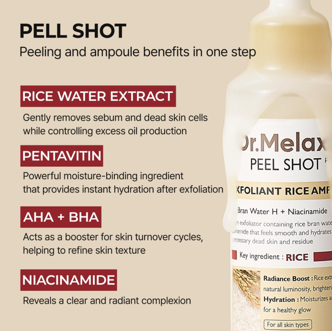 Dr. Melaxin – White Rice Exfoliating Peel Shot